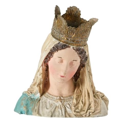 Creative Co-Op Hand-Painted Magnesia Virgin Mary Bust Decor Cover