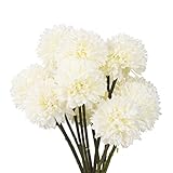 Lugar aplicable: se puede colocar en el dormitorio, baño, cocina, mesa de comedor, mesa auxiliar, oficina, jardín, etc. Decoración de Navidad, pura y elegante, real como la nueva flor artificial de crisantemo puede crear un ambiente relajado y cálido.