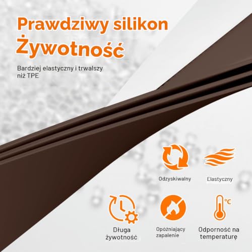GRIFEMA GA4102 Uszczelka do Drzwi Wejściowych, Samoprzylepna Uszczelka Pod Drzwi, 100 × 5 cm, Brązowa