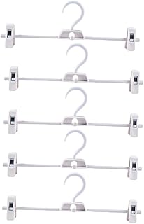 Zerodeko 5pcs Telescopic Trousers Hanger Hangers for Skirts Childrens Hangers for Clothes Kids Plastic Hangers Jeans Hangers with Clips Plastic Pant Hangers Pants Clip Wardrobes Clips White