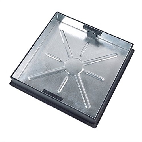 Clark Drain CD 450SR Block Pavior Recessed Manhole Cover Galvanised Steel/Black 450 x 450 x 80 mm