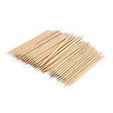 100 palitos profesionales de madera naranja de doble extremo, removedor de...