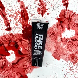 Fake Blood Gel 12ml by Fright Fest– SFX makeup looks great with face blood, liquid latex, white face paint, black face paint, scar wax and spirit gum — photo 2