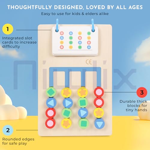 Image of Niwlix Puzzle Early Learning Preschool Toys for Boys 4-8 Years Game Colour Matching Board Puzzle Game Toys for 6 Year Old boy Girl Educational Learning, Puzzle Game for Kids 7 to 10 Years
