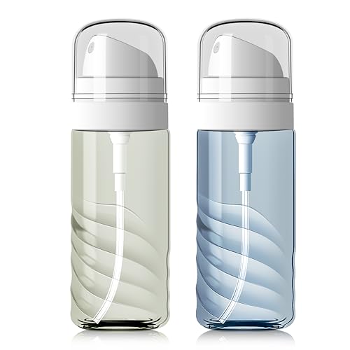 2 Pack 60ML Small Spray Bottle, Portable Refillable Travel Spray Bottle for Hair, Cleaning, Beauty, Fine Mist, Leak Proof, Lt. Blue and Lt. Green
