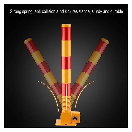 Poteau de stationnement pliable verrouillable avec ressort flexible pour éviter les collisions avec clés incluses