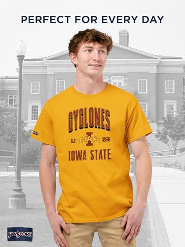 Image of JanSport NCAA Officially Licensed Campus Short Sleeve T Shirt for Men, Soft & Breathable Pre-Shrunk Cotton Crewneck T Shirt