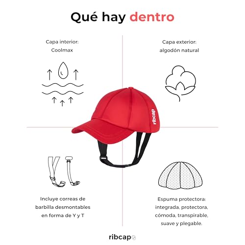 Casco protector para las convulsiones discreto y moderno estilo gorra roja 4