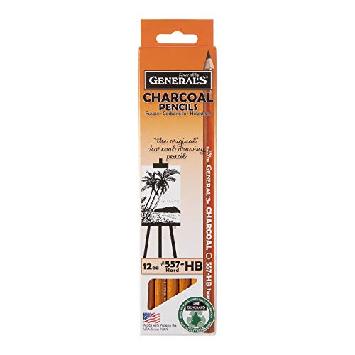 General Pencil 373781 557-HB Top Quality Charcoal Pencil, Extra Smooth, Non-Toxic, HB Tip, Black (Pack of 12) - Thumbnail 3