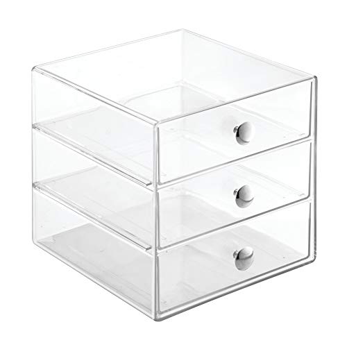 iDesign Stackable 3-Drawer Makeup Organizer, Clear by iDesign - Used condition - Image 6