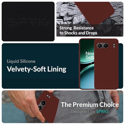 Image of SPRIG Compatible with OnePlus Nord 4 Premium SilkTone Back Cover Drop Tested Shock Proof Mobile Case for Men, Women, Boys and Girls with Camera Protection (Dark Brown)