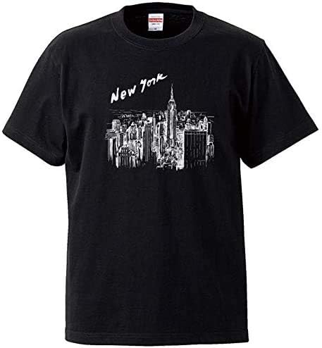 Amazon Co Jp Tシャツ メンズ 半袖 おしゃれ ニューヨーク Nyc 都会 イラスト アメリカン クルーネック Uネック ユニセックス 男女兼用 プリントtシャツ ブラック Xl ファッション
