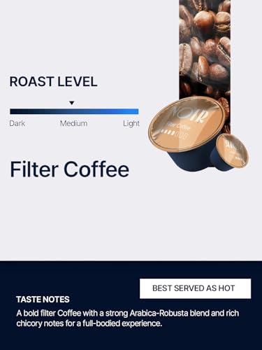 Image of Noir's Filter Coffee Bundle of 50 Pods | Arabica-Robusta Blend with Rich Chicory Notes | Full-Bodied Flavor | Dolce Gusto Compatible Pods | Pack of 5 Boxes