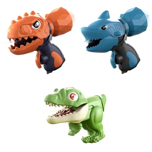 RMISODO 3Pcs Cute Dinosaur Shark Squirt Guns for Kids - Summer Wa...