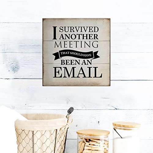 Cadeau collègue humour bureau plaque en bois rétro rustique