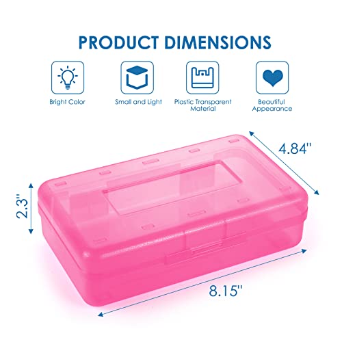 Maxgear 3 Pack Pencil Box, Large Hard Pencil Case Organizer, Durable Plastic Supply Box For Crayon Brush Painting School Supplies, Stackable Design Pencil Storage Box For Kids Boys & Girls Classroom #TOP2