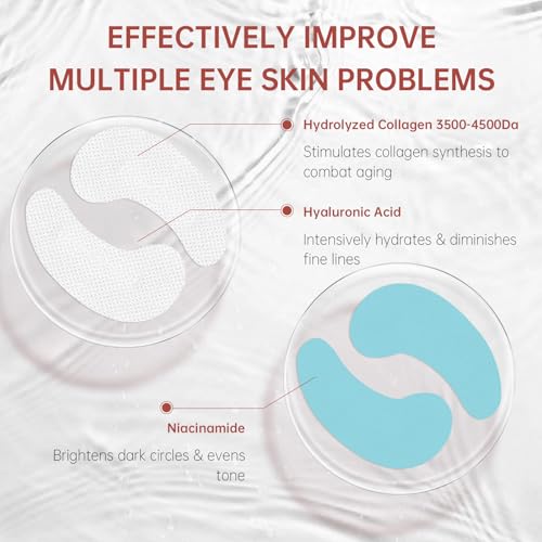 BabyFaceDiary 30 Pairs 3-Secs Melting Collagen Under Eye Patches with Vitamin C Serum, Under Eye Mask for Puffy eyes and Dark Circles | Retinol+Hyaluronic+Niacinamide+Ceramides,Korean Popular Eye Patches