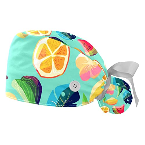 Casquettes de travail JDEZ ajustables contre la sueur aux yeux, lot de 2 motifs fruits