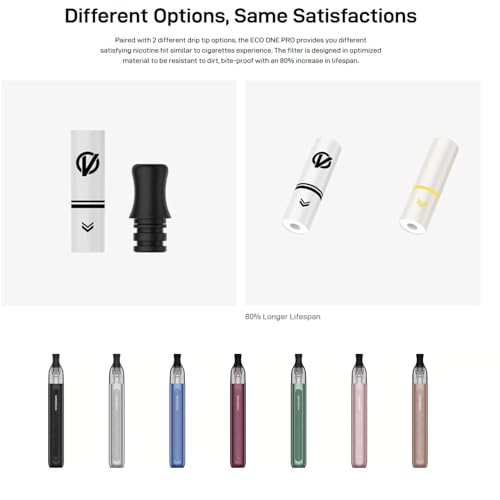 Vaporesso ECO One Pro Kit Pen Style Pod Vape Built in 1400mAh battery,Top Filling 2ml ECO One Pod Cartridge 0.8ohm Vaporizer COREX SMOOTH Electronic Cigarette No Nicotine (Mitternachtsschwarz)