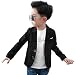 Boy's Fashion Blazers Casual Jackets, Black, 140(8-9T)