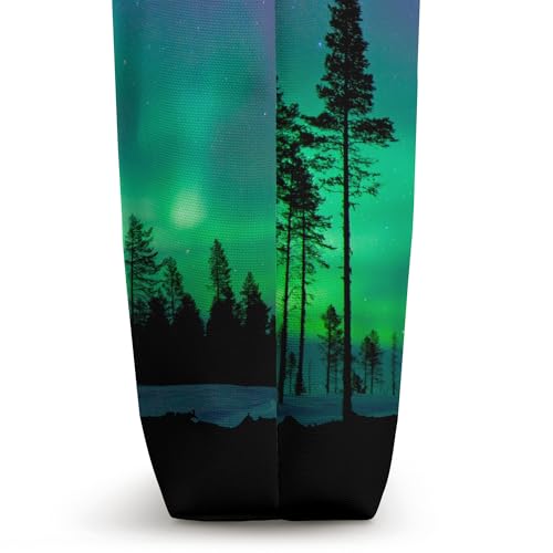 Bolso tote con diseño de aurora boreal y cielo nocturno miniatura 3