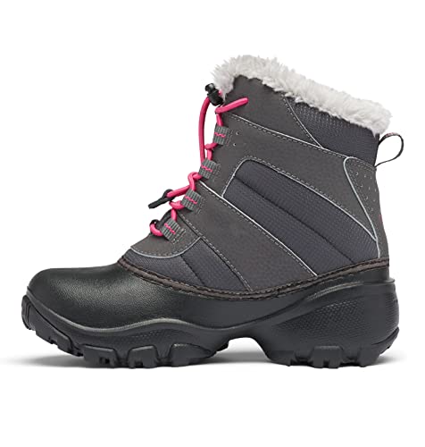Columbia Unisex Child Rope Tow Iii Waterproof Faux-Fur Snow Boot, Dark Grey/Haute Pink, 5 Big Kid Us #TOP3