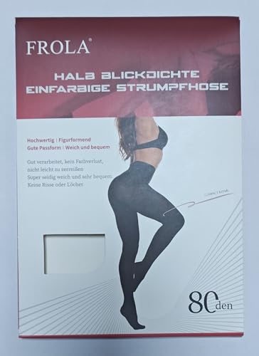 Frola Nur die Damen Strumpfhose 80 Den Blickdicht Microfaser Weich Damenstrumpfhose (S-M, Kaffee)
