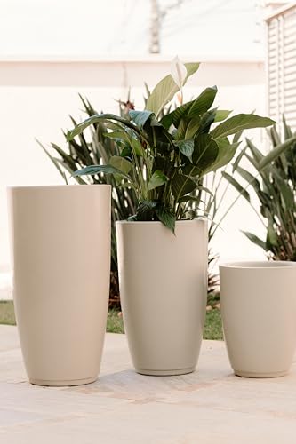 Vaso Grande Polietileno Para Plantas Marmorizado Brilhante Vietnamita N4 (Creme)