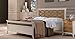 Letto matrimoniale col. avorio, pannello traforato legno chiaro, vintage 122X210X170 - per rete 160X190, 37 Kg,Testiera e pediera legno massiccio di noce toulipier