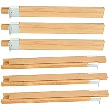DAJAVE 6PCS 16 Inch Wood Drawer Slides Bottom Mount, Classic Traditional Wood Center Guide Track with Metal Slide Glides, Wooden Drawer Glides Rails Replacement Part for Drawer