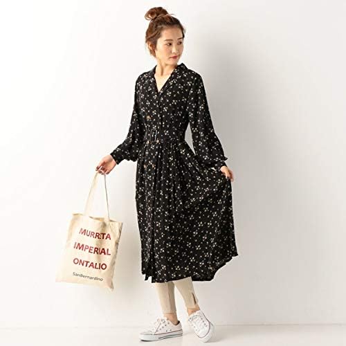 Amazon Co Jp アルシーヴ Archives 花柄トレンチワンピース Black M 服 ファッション小物