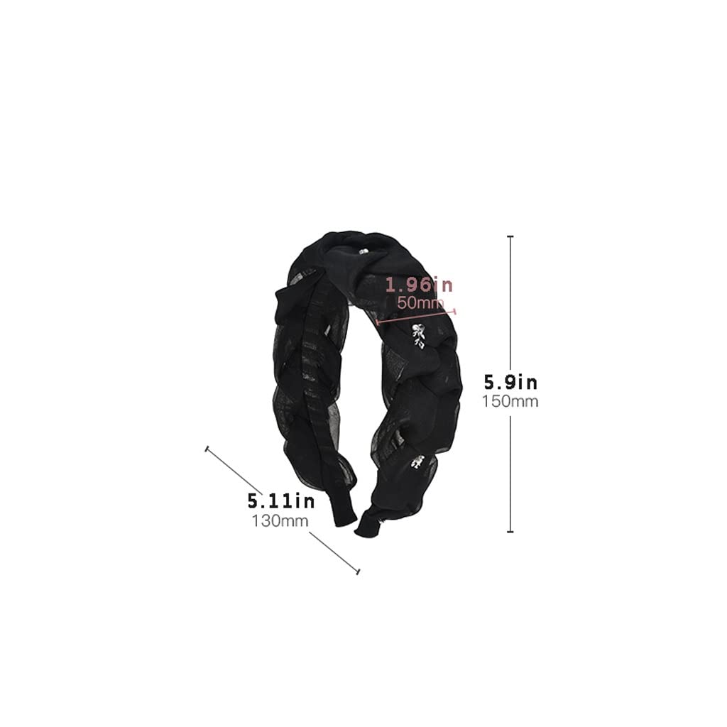 HIHELO Cintas para el Pelo de Cola de Caballo Hairband Retro Lady Girls Hairband Cumpleaños Diadema Negro Delicate Hairband Decoración Accesorios para el Cabello