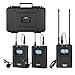 Comica CVM-WM200(A) 96-Channel Full Metal UHF Professional Wireless Dual Lavalier Microphone System for Canon Nikon Sony Panasonic D/SLR Camera,XLR camcorder & Smartphone (394-Foot Range)(2TX+1RX)