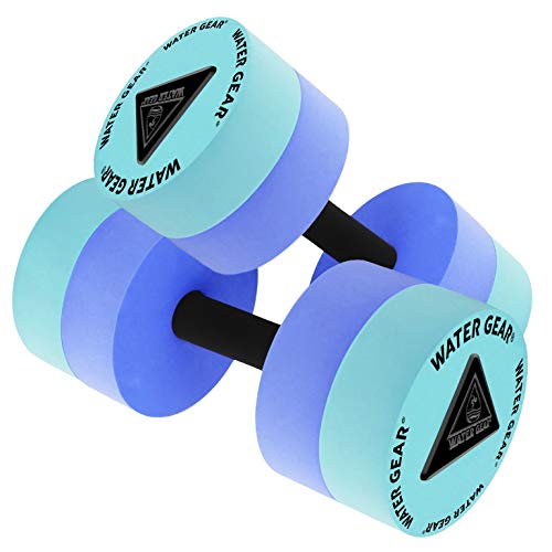 Water Gear Resistance Bells - Water Fitness and Pool Exercise - Intense Workout Without Added Stress - Easy on Joints (Blue/Teal, 120% Resistance)