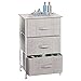 mDesign Fabric 3-Drawer Storage Organizer Unit for Closet, Bedroom, Entryway - Linen