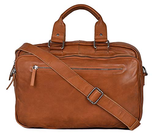 Antonio Valeria Zeke Cognac Premium Leather Messenger Bag For Men #TOP5