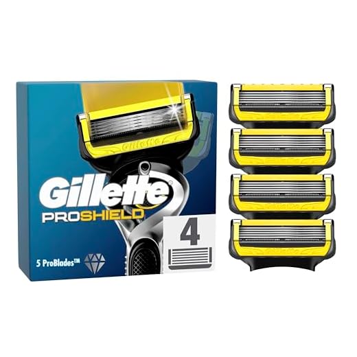 Gillette ProShield Cuchillas de Afeitar Hombre, Paquete de 4 Cuchillas de Recambio (el embalaje puede variar)