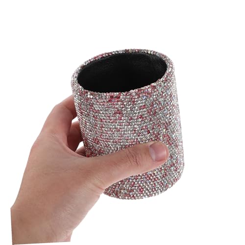 Boîte de rangement pinceaux rose pailleté pour bureau et coiffeuse