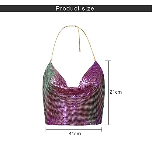 TOEECY Körperkette BH Kette Sexy Paillette Bikini Brustkette Body Chain Rückenfrei V-Ausschnitt Weste Körperzubehör… – Bild 3