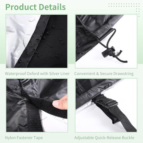 Housse de chariot étendu contre la pluie et poussière bâche imperméable avec sac noir - 2