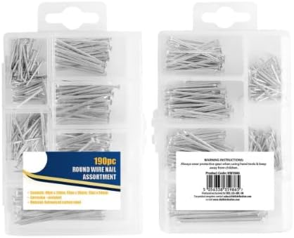 7Eleven 210pcs Assorted Nails Set for Repair DIY Hanging Pictures Frame Wood Mirror Home Construction Tacks Masonry and Panel Pins Crafts Décor Woodwork Furniture (250 Pack)