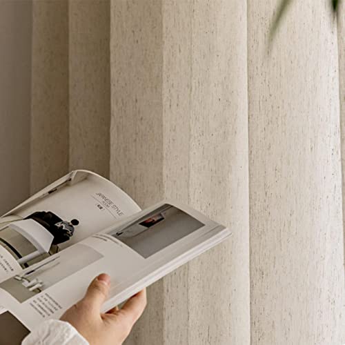 Rideaux transparents beige aspect lin pour filtrer la lumière