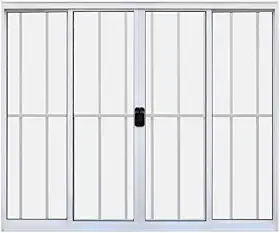 Janela 4 Folhas de Correr C/Grade 1,00 X 1.20 Aluminio Branco Linha Modular - Hale