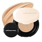 JUNG SAEM MOOL Essential Skin Nuder Cushion | Natural Finish, Buildable Coverage Cushion Foundation by Korean Makeup Artist (Mini, 0.17 Fl Oz), 22W Sand
