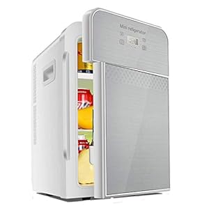 Minikoelkasten met twee deuren, 12 V / 220 V Auto en Thuis Koelkasten voor tweeërlei gebruik, met onzichtbare handgrepen, Dual-core koeling, Smart Touch, Autokoelkasten