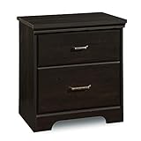 South Shore Versa 2-Drawer Nightstand, Ebony with Antique Handles