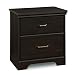 South Shore Versa 2-Drawer Nightstand, Ebony with Antique Handles