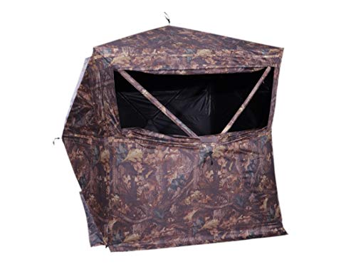 Image of HME Executioner 300D Cervidae Camo Fabric Water Resistant Standing Height 67 inch Three Person Pop-Up Ground Blind