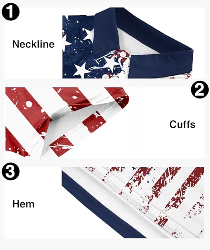 Image of ZITY Men's Golf Short Sleeve Moisture Wicking Polos with Print Patterns