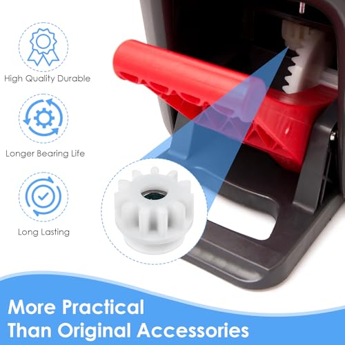 Lnngub 4 Stück Spin Mop Ersatzteile, Kunststoff Spin Mop Eimer Kupplungslager Zahnrad-Ritzel-Ersatz 2,5 cm Spin-zahnrad Ersatz für O-Cedar/für Vileda Easywring RinseClean (Weiß)